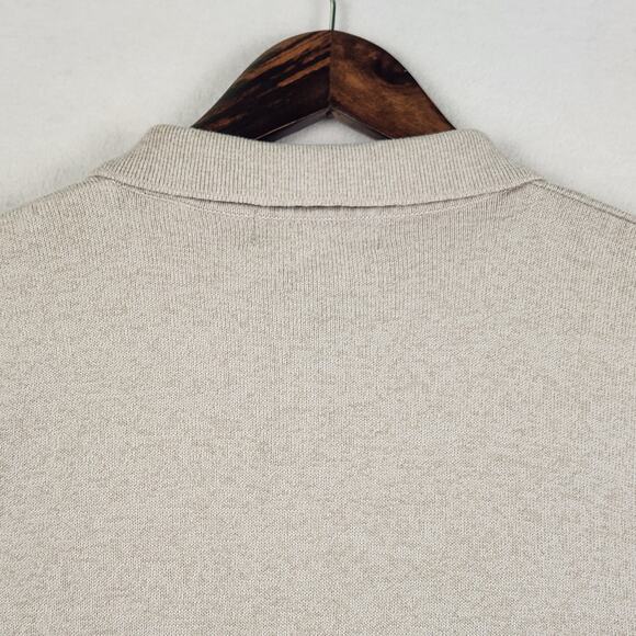 Lord & Taylor Casual Classics Men's SZ L Beige Knit Polo Short Sleeve Lux Fabric - Picture 7 of 13